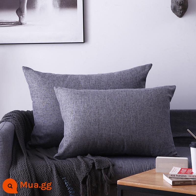 Vải lanh gối đầu giường sofa phòng khách hình chữ nhật gối đệm eo gối lớn gối tựa lưng không có lõi - khí chất màu xám