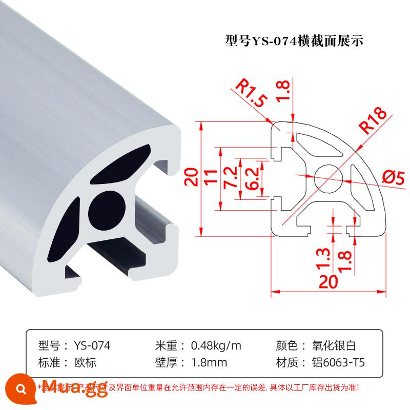 Chất liệu nhôm đùn tiêu chuẩn Châu Âu 4040 kệ bể cá 3030 khung bàn làm việc hợp kim nhôm 2020 phụ kiện công nghiệp chất liệu nhôm - Tiêu chuẩn Châu Âu 2020R oxy hóa trắng bạc dày 1.8