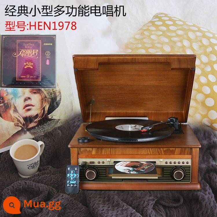 Đặc Biệt Mới Ưu Đãi Cổ Gramophone Retro LP Đĩa Vinyl Người Chơi Vintage Kỷ Lục Đầu CD Đài Phát Thanh Bluetooth - Máy ghi âm (phiên bản cổ điển) với bản ghi Teresa Teng