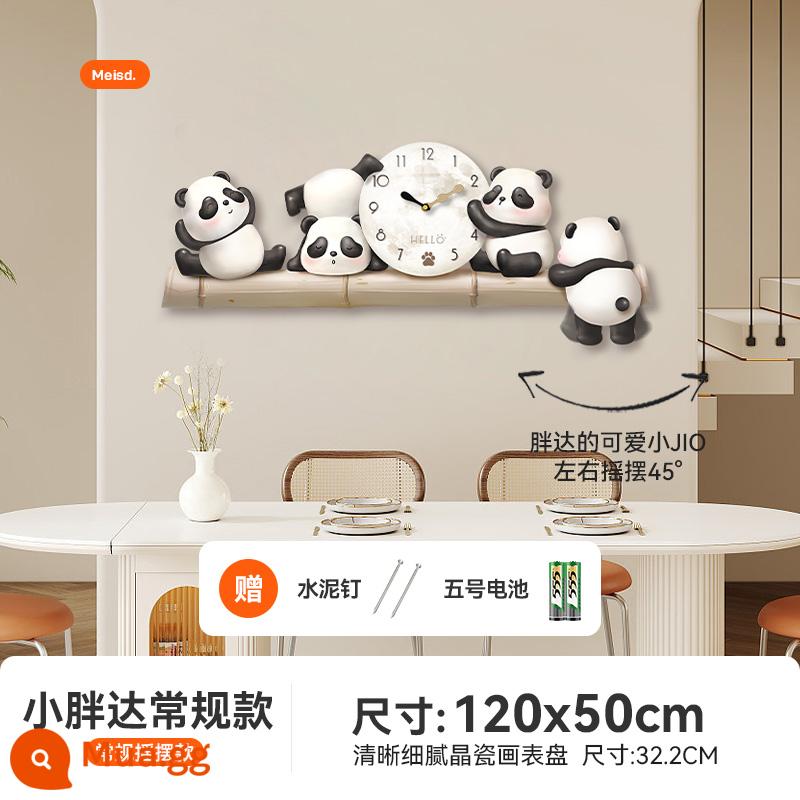 Mercada Panda Đồng Hồ Treo Tường Phòng Khách Tranh Trang Trí Đồng Hồ Mới Đơn Giản Hiện Đại Phòng Ăn Sofa Nền Tranh Treo Tường - [Mẫu bập bênh chân] Kích thước khổng lồ: 120*50cm