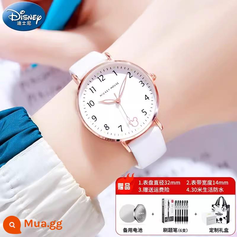 Đồng hồ Disney nữ học sinh cấp 2 nữ sinh cấp 3 2022 nữ cơ khí mới đặc biệt dành cho trẻ em và bé gái - Đề thi Bút-Vàng Hồng Trắng