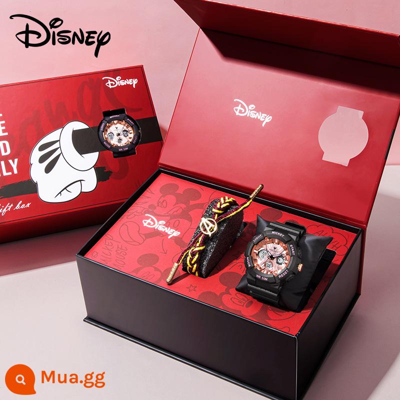 Đồng hồ Disney nữ học sinh kỳ lân thể thao nữ sinh trung học cơ sở đồng hồ điện tử cặp đôi quà tặng năm mới - Unicorn-Sweet Cool Black [Hộp quà Mickey thời thượng, giới hạn năm mới]