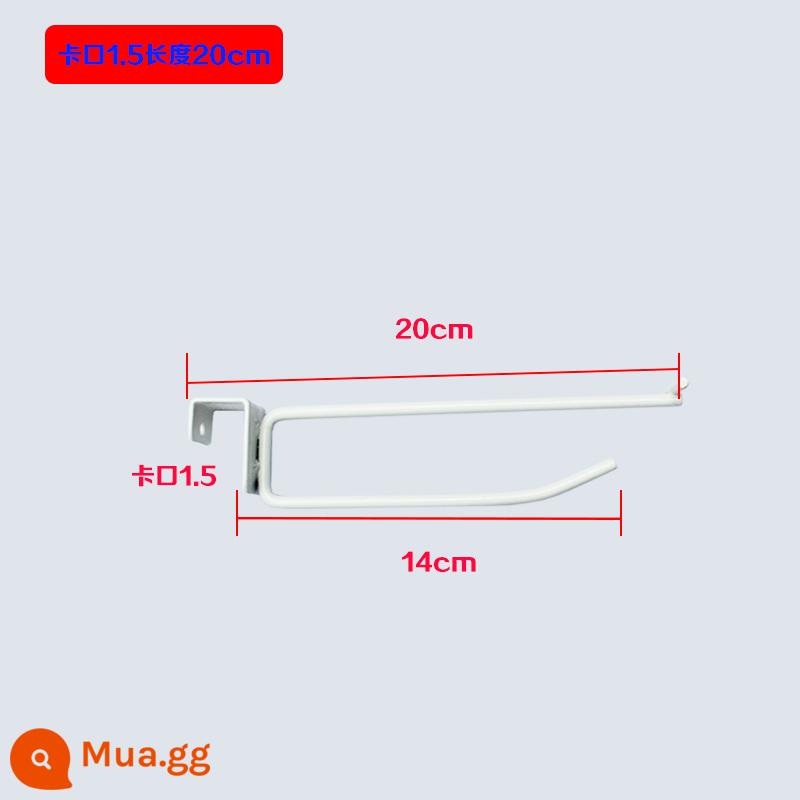 Kệ siêu thị thanh chùm ống vuông móc dây đôi Nakajima dải treo trắng thẻ thực phẩm cửa hàng tiện lợi phần cứng trang sức - Lưỡi lê móc đôi màu trắng 1,5 dài 20 cm 10 cái