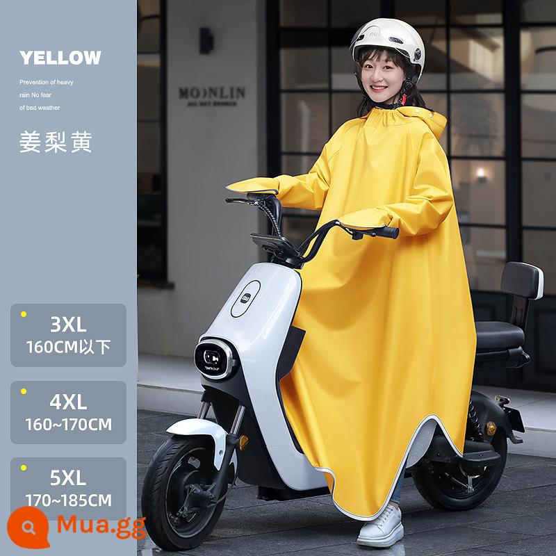 Xe máy điện một mảnh áo mưa một mảnh áo mưa nam phiên bản dài toàn thân áo mưa poncho nữ - 5XL-Vàng chanh [Siêu chống thấm nước+tấm bọc chân cỡ lớn+bảo hành ba năm]