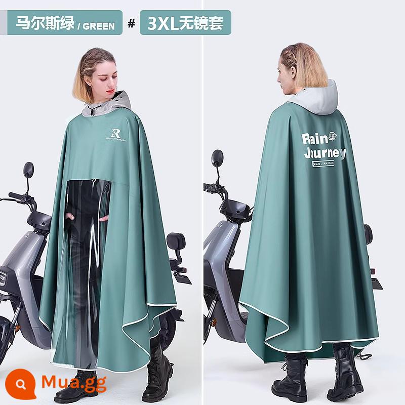 Áo mưa đặc biệt dành cho xe điện mới của Beimei để tránh mưa lớn, áo poncho mùa đông cho xe điện số 9 dày và rộng cho nam và nữ - 3XL Mirrorless-Xám Xanh