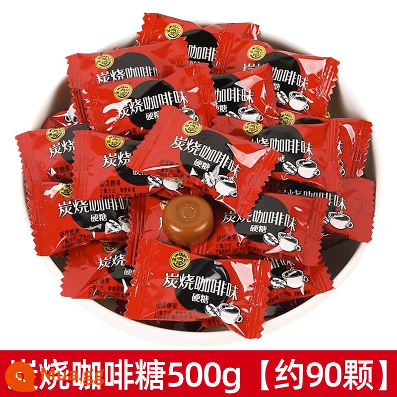 Nước ép kẹo chanh muối biển Xu Fuji Kẹo cứng 500g Nước ép kẹo trái cây Kẹo cứng kẹo hương chanh Điều trị đồ ăn nhẹ - Kẹo cà phê rang than 500g [khoảng 90 viên]