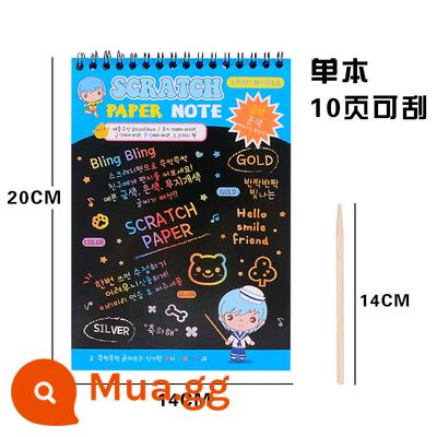 Giấy cào đầy màu sắc a4 cào cát giấy vẽ học sinh trẻ em màu 8k4 mở đơn sắc gãi sáp vẽ tranh nghệ thuật graffiti - Miếng đệm đầu màu xanh vừa