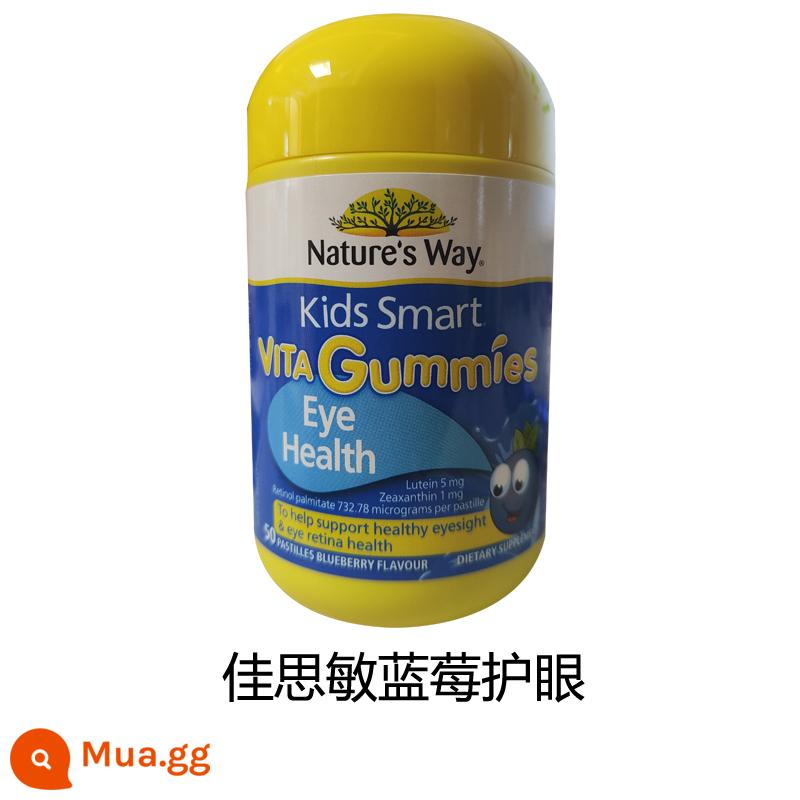 Nature's way Jiasmin của Úc kẹo dẻo vitamin tổng hợp cho bé VC bảo vệ mắt dầu cá dầu cá bổ sung kẽm - Màu xanh hải quân