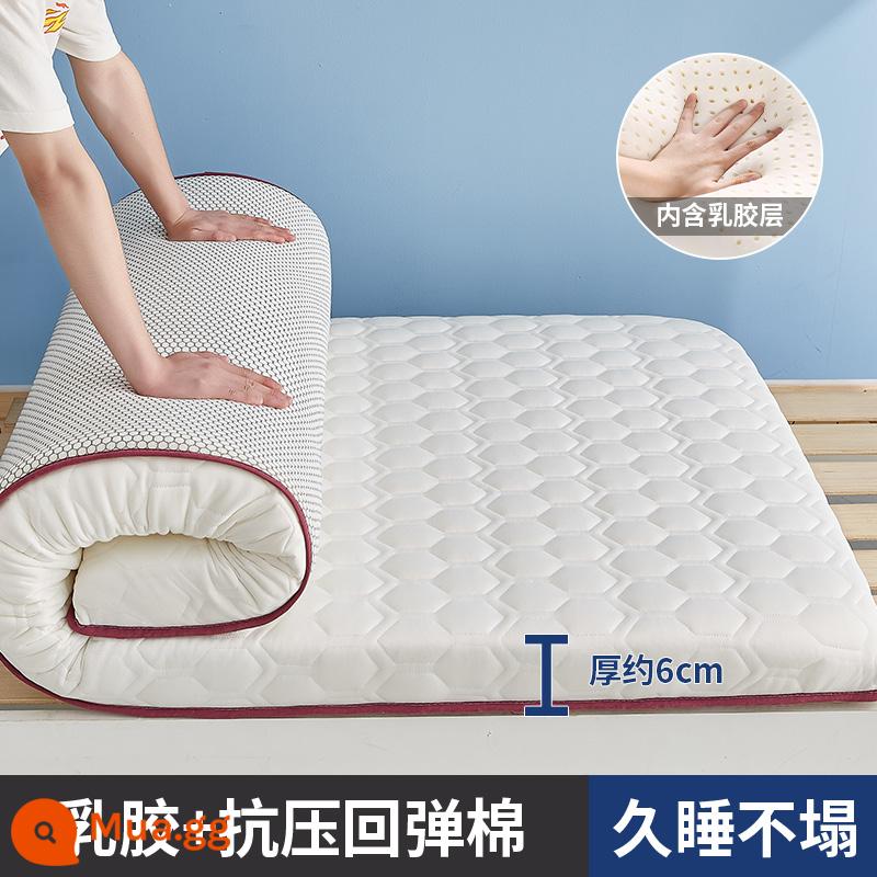 Nệm cao su đệm ký túc xá sinh viên đơn 90x190 trên và dưới bến ngủ thảm đánh sàn shop đặc biệt chăn ga gối đệm - Nệm cao su ✅Sao trắng dày khoảng 6cm [Phong cách lụa sữa nâng cấp + Vải kháng khuẩn, chống mạt loại A]