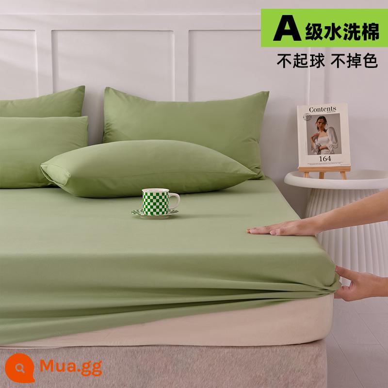 Tấm ga trải giường đơn mảnh chống trượt chống bụi ga trải giường mới cotton không nguyên chất 100% cotton trọn gói Túi đựng giường Simmons vỏ nệm - [ ✅Đã kiểm tra chất lượng] Xanh bơ [Dùng được cho bà bầu và trẻ sơ sinh, không vón cục, không phai màu]