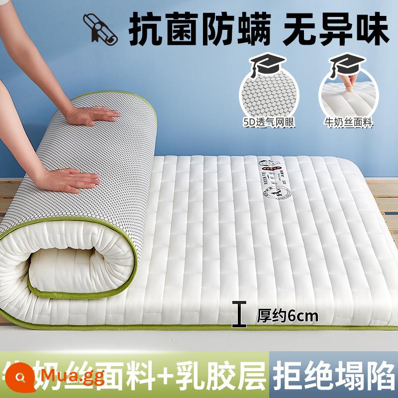 Nệm cao su đệm ký túc xá sinh viên đơn 90x190 trên và dưới bến ngủ thảm đánh sàn shop đặc biệt chăn ga gối đệm - Nệm cao su ✅Moon Dog White dày khoảng 6cm [Phong cách lụa sữa nâng cấp + Vải kháng khuẩn, chống mạt loại A]