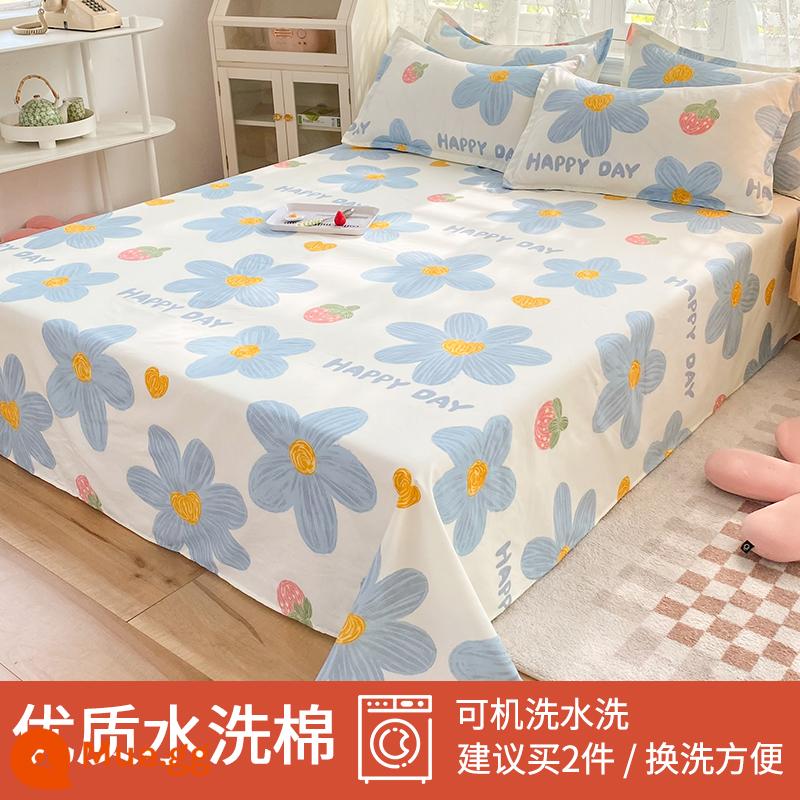 Tấm ga trải giường nhỏ tươi mát đơn mảnh mùa đông ký túc xá trẻ em 1,5m đơn cotton nguyên chất được giặt sạch chải chăn vỏ gối đơn bộ ba món - Đẹp [Thêm vào mục yêu thích và ưu tiên mua hàng]