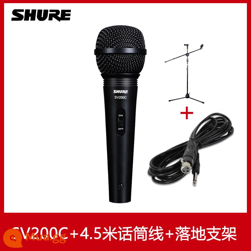 Shure/Shure SV100 SV200 micro cầm tay có dây cuộn dây động tại nhà hát trực tiếp bài hát K biểu diễn sân khấu ngoài trời người dẫn chương trình cuộc họp chơi guitar và hát Micro hát karaoke KTV - Chân đế SV200C+