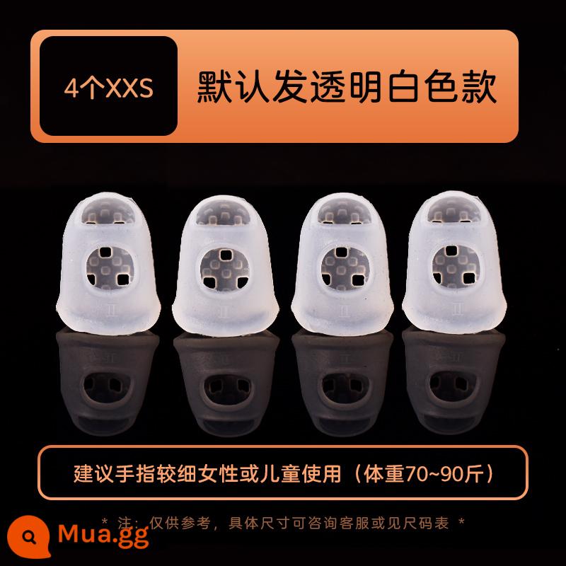 Đàn Guitar Ngón Tay Bao Silicone Đầu Ngón Tay Bao Ngón Tay Trái Đau Bảo Vệ Ngón Tay Bao Đàn Ukulele Pipa Phụ Trợ Hiện Vật Phụ Kiện - Cũi ngón tay silicon trong suốt [XXS*4]