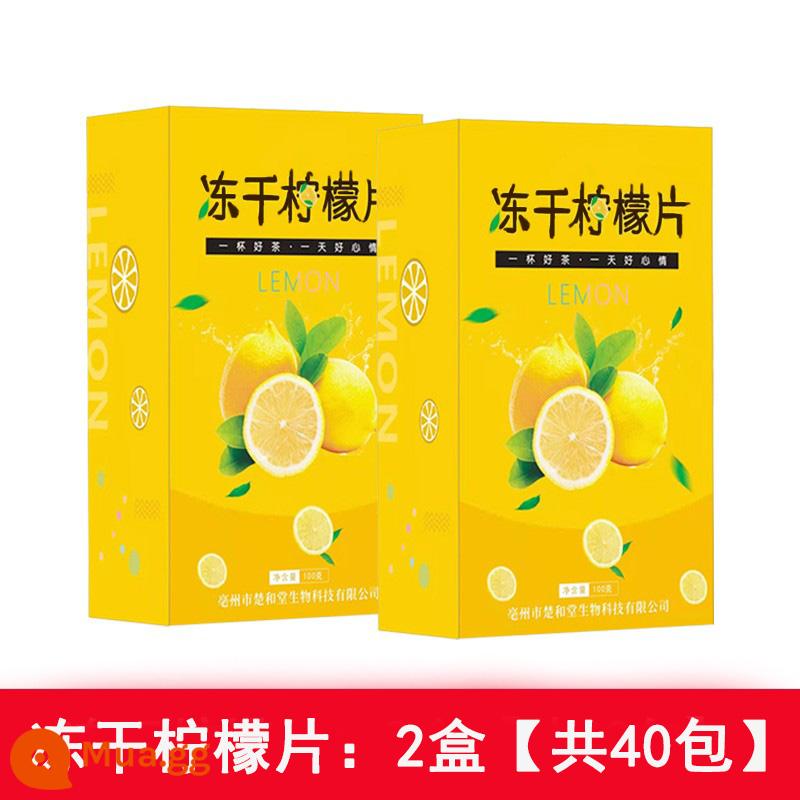 Mật ong đông khô lát chanh mỏng làm đẹp nước ngâm lạnh uống hàng đầu cửa hàng trà trái cây lát khô ăn liền đóng gói riêng lẻ cốc - 2 hộp chanh đông khô [tổng cộng 40 gói]