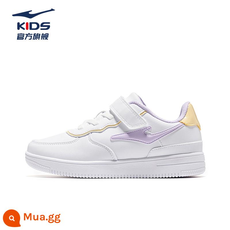 Giày Trẻ Em Hongxing Erke Giày Trắng Bé Gái Mùa Hè 2023 Lưới Thoáng Khí Giày Sneaker Bé Trai Cổ Thấp Giày Sneaker Trẻ Em - Màu trắng tinh khiết/Hoa oải hương kỹ thuật số 007 [Cô gái da]