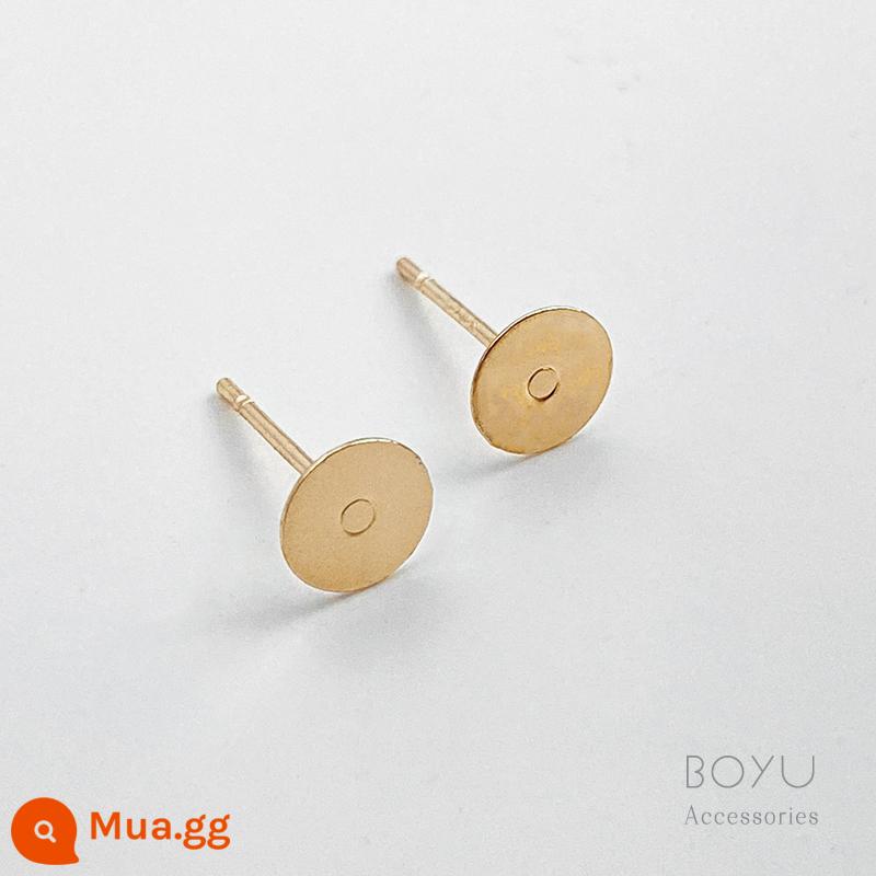 Kim tai pinto Vòng đai bảo quản màu vàng 14K kim tai chất liệu bông tai tự làm thủ công có thể được khảm với các phụ kiện trang sức - 10 cặp kim tai dẹt 4#6mm không có vòng