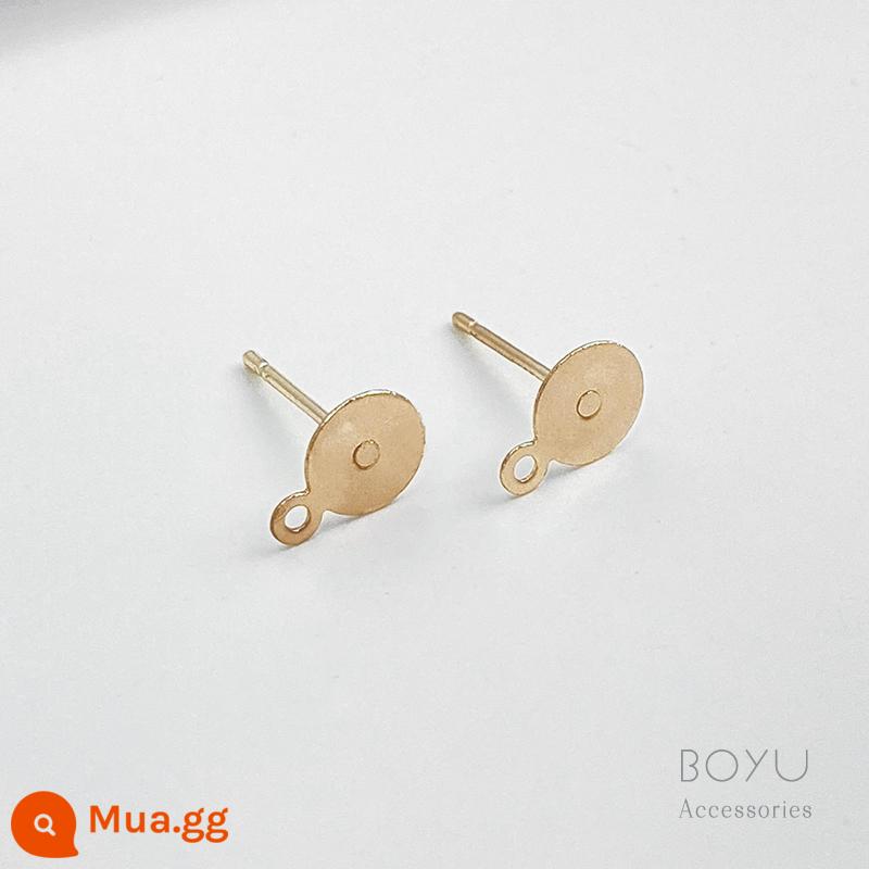 Kim tai pinto Vòng đai bảo quản màu vàng 14K kim tai chất liệu bông tai tự làm thủ công có thể được khảm với các phụ kiện trang sức - 10 cặp kim tai dẹt 10#6mm có vòng treo