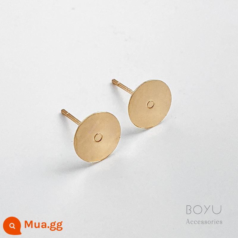 Kim tai pinto Vòng đai bảo quản màu vàng 14K kim tai chất liệu bông tai tự làm thủ công có thể được khảm với các phụ kiện trang sức - 10 cặp kim tai dẹt 6#8mm không có vòng