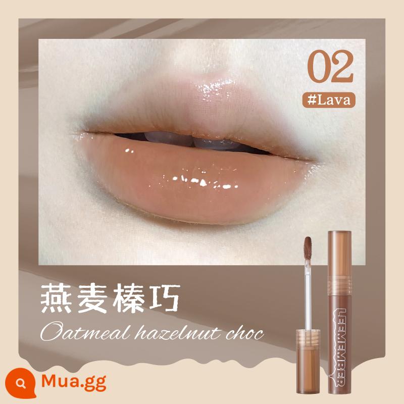 LEEMEMBER Li Meng Black Feather Solid Lip Gloss BL05 Hai đầu Lip Glaze Lipstick Deep Lip Primer Lip Mud nb01 - Son Bóng Dưa Hấu Đỏ 02 Yến Mạch Hạt Phỉ