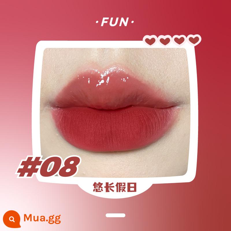 LEEMEMBER Li Meng Black Feather Solid Lip Gloss BL05 Hai đầu Lip Glaze Lipstick Deep Lip Primer Lip Mud nb01 - Burgundy FUN08 Kỳ nghỉ dài