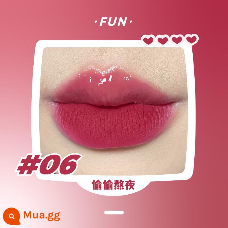 LEEMEMBER Li Meng Black Feather Solid Lip Gloss BL05 Hai đầu Lip Glaze Lipstick Deep Lip Primer Lip Mud nb01 - Gray FUN06 Bí mật thức khuya