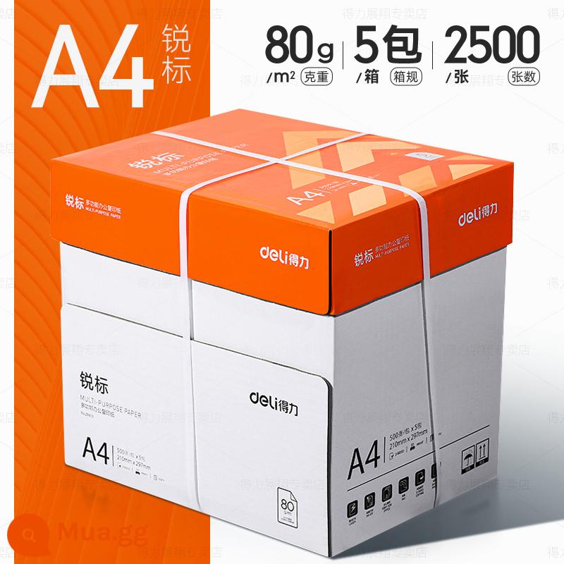 Giấy in và photocopy Deli A4 70g túi đeo vai 500 tờ văn phòng phẩm giấy trắng in a4 một hộp giấy nháp miễn phí vận chuyển cho học sinh Giấy in A4 nguyên hộp 70g 80g giấy photocopy a4 miễn phí vận chuyển - [Kiểu kinh tế/full box] Nhãn sắc nét 80g | 2500 tờ