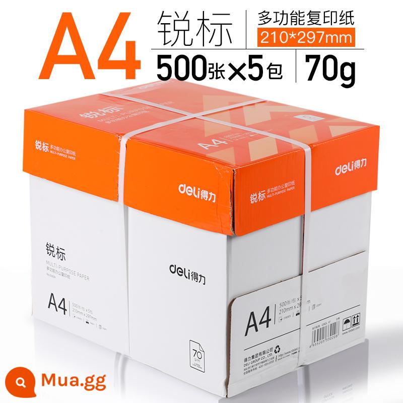 Giấy photocopy Deli A4 giấy photocopy 70g nguyên hộp 5 gói Giấy A4 500 tờ giấy in a4 80g giấy văn phòng a4 giấy nháp sinh viên giấy A4 giấy a4 photocopy một hộp bán buôn miễn phí vận chuyển - [Phong cách phổ thông/Hộp đầy đủ] Ruibiao 70g | 2500 tờ