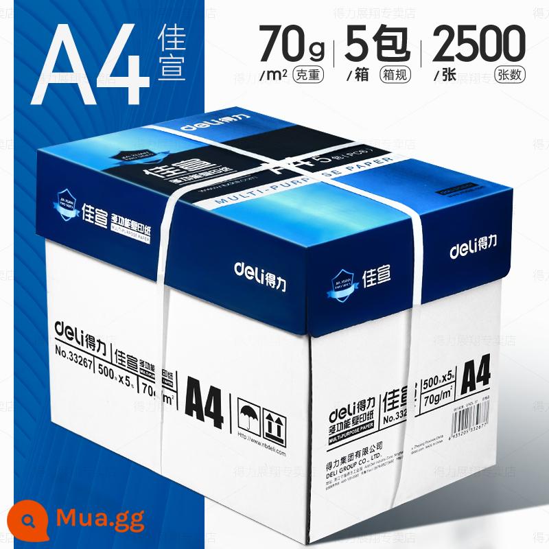 Giấy in và photocopy Deli A4 70g túi đeo vai 500 tờ văn phòng phẩm giấy trắng in a4 một hộp giấy nháp miễn phí vận chuyển cho học sinh Giấy in A4 nguyên hộp 70g 80g giấy photocopy a4 miễn phí vận chuyển - [Hot Bán/Full Box] Jiaxuan 70g | 2500 tờ (bao bì mới và cũ gửi ngẫu nhiên)