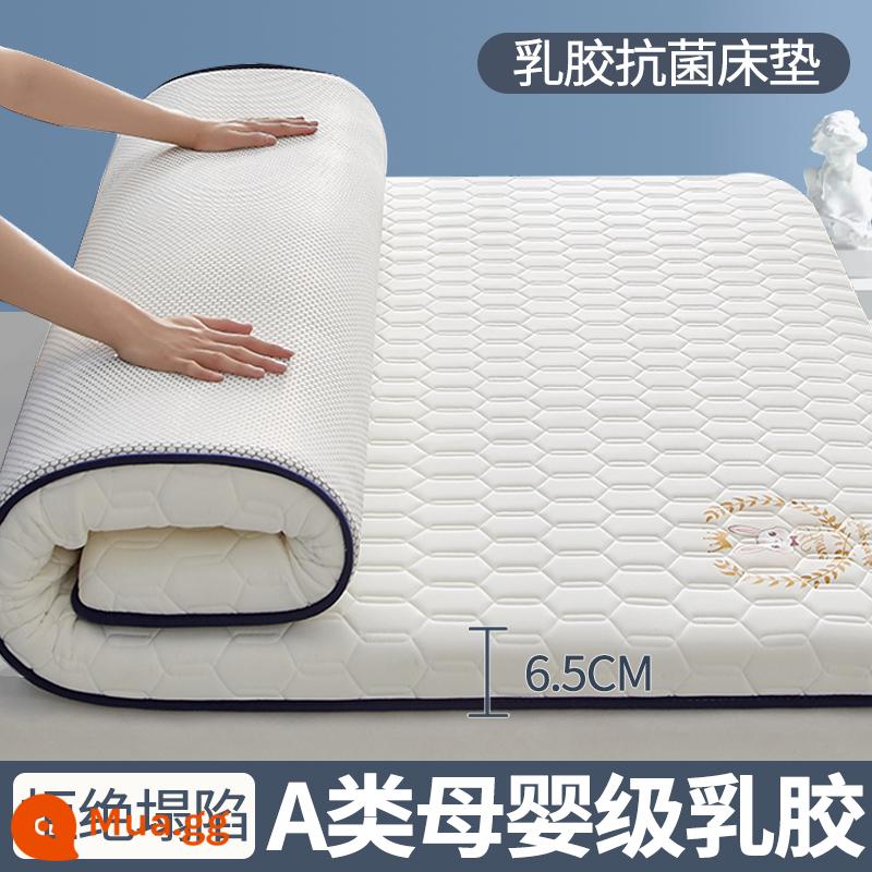 Nệm cao su đệm nhà tatami mat chăn dày ký túc xá sinh viên đơn miếng bọt biển cho thuê đặc biệt mat chăn - (Độ dày: khoảng 6.5cm) Lưới kim cương - trắng [Áo công nghiệp 5 lớp mủ siêu dày + Vải kháng khuẩn, chống mạt loại A]