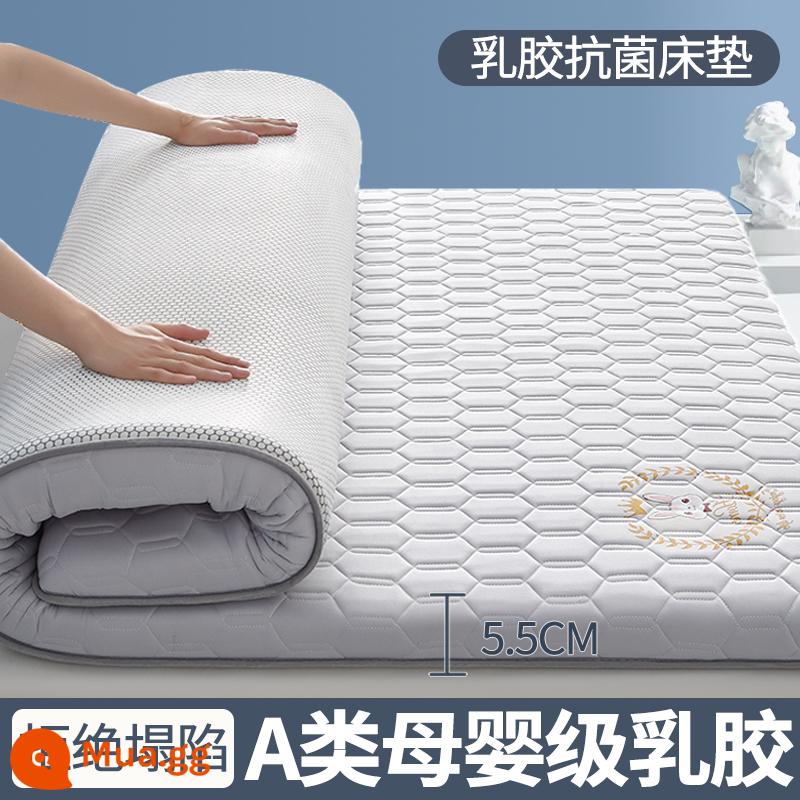 Nệm cao su đệm nhà tatami mat chăn dày ký túc xá sinh viên đơn miếng bọt biển cho thuê đặc biệt mat chăn - (Độ dày: khoảng 5.5cm) Lưới Kim Cương - Xám [Áo công nghiệp 5 lớp mủ siêu dày + Vải kháng khuẩn, chống mạt loại A]