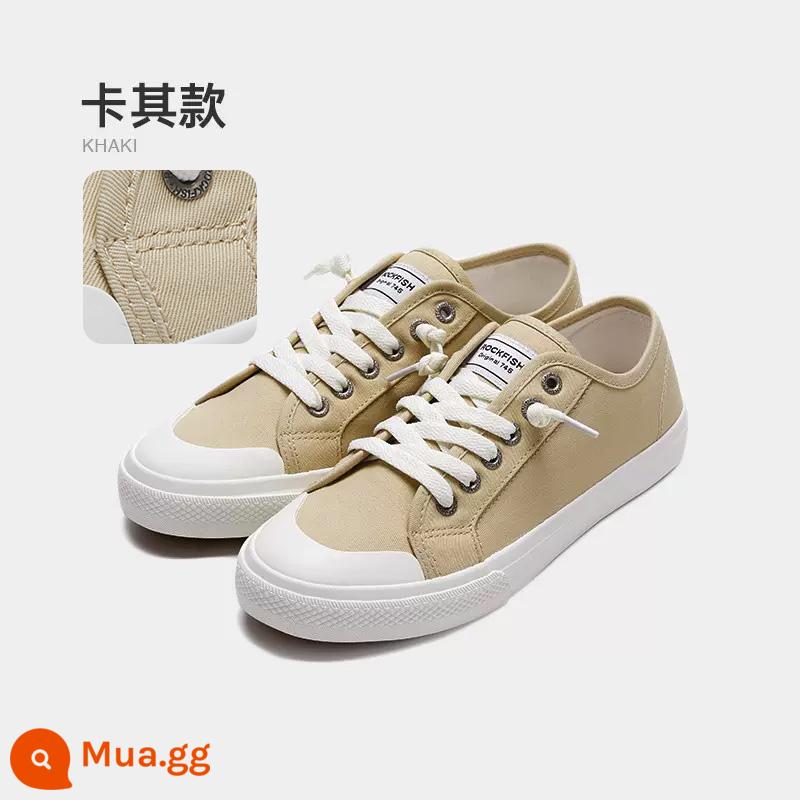 Rockfish Giày Vải Nữ Mùa Hè Slip-On Thoáng Khí Phẳng Thể Thao Nữ Trắng Giày Sneaker Nữ Người Mẫu - Khaki