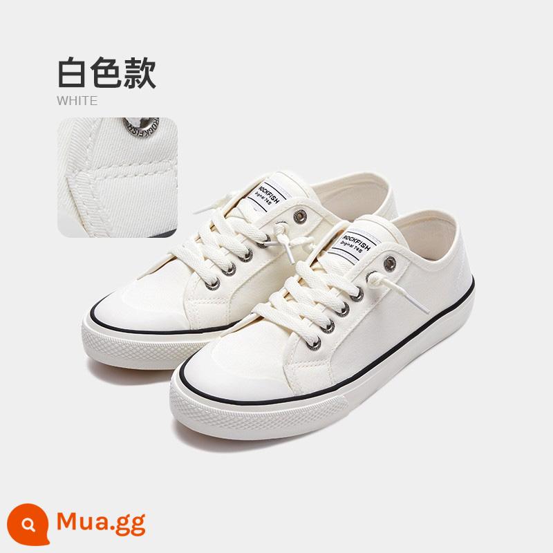 Rockfish Giày Vải Nữ Mùa Hè Slip-On Thoáng Khí Phẳng Thể Thao Nữ Trắng Giày Sneaker Nữ Người Mẫu - Người mẫu nữ-màu trắng