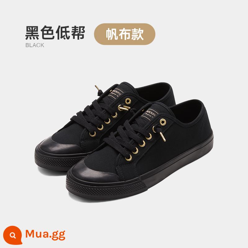 Rockfish Giày Vải Nữ Mùa Hè Slip-On Thoáng Khí Phẳng Thể Thao Nữ Trắng Giày Sneaker Nữ Người Mẫu - Cá Vàng Nhỏ-Vải Đen