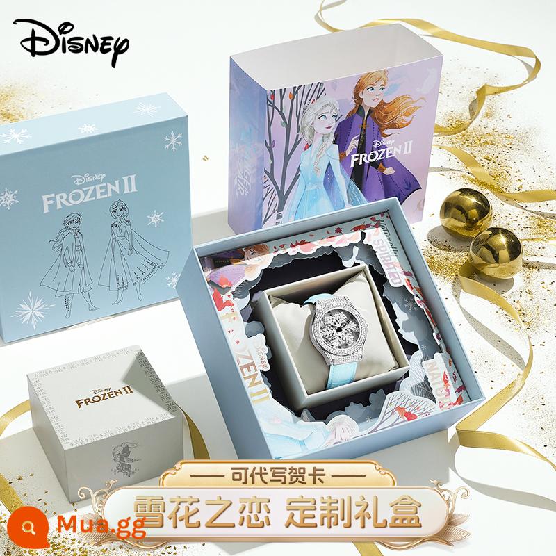 DISNEY Disney Nữ Thần Tuyết Time to Run Gypsophila Star Đồng Hồ Nữ Sinh Viên Light Sang Trọng Thương Hiệu Nổi Tiếng Đồng Hồ Nữ - Hộp quà tình yêu bông tuyết xanh tươi