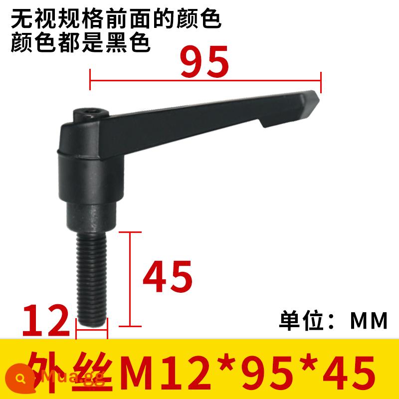 Vít tay cầm có thể điều chỉnh vị trí siết chặt Tay cầm xoay 7 ký tự Vít ngón tay cái tự khóa hình chữ L M6M8M10M12M16 - Dây ngoài M12*95*45 (1 cái)