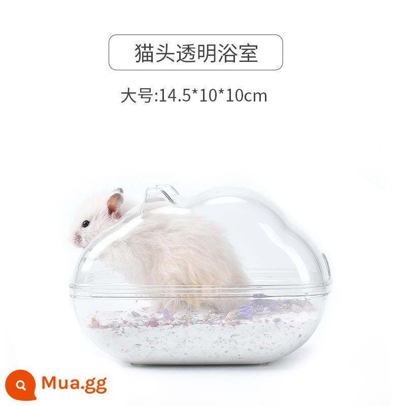 Phòng tắm Hamster hoàn toàn trong suốt nhà vệ sinh gấu vàng sử dụng kép phòng tắm chống văng cát tắm nước tiểu lưu vực cát nguồn cung cấp bên ngoài - Phòng tắm đầu mèo trong suốt cỡ lớn - thích hợp cho người lùn và đàn con