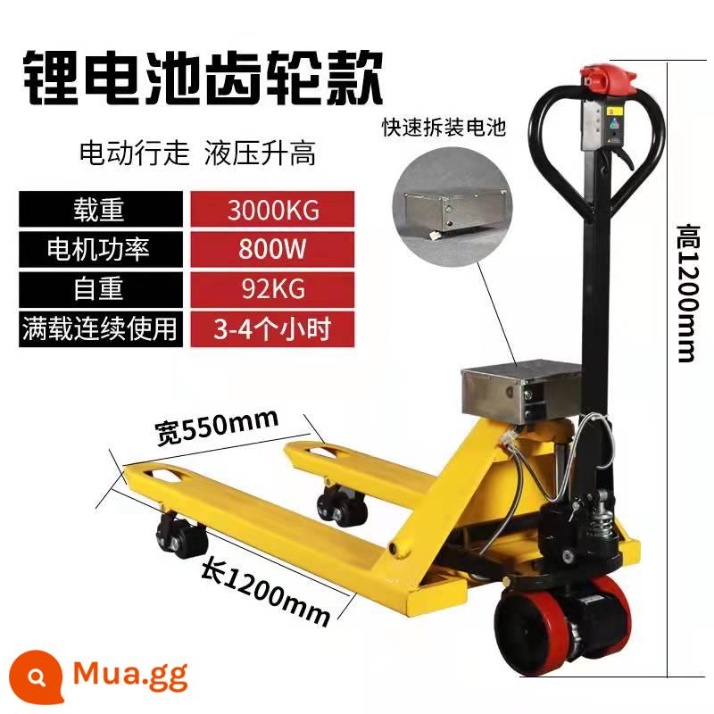 Xe nâng gia súc điện Xilin xe nâng bán điện bằng tay thủy lực 1 tấn 2 tấn 3 tấn xe tải pin lithium nhỏ - Model hộp số pin lithium 3 tấn rộng 550