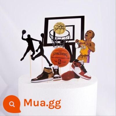 Slam Dunk Cậu Bé Bóng Rổ Trang Trí Bánh Sinh Nhật Rukawa Phong Vật Trang Trí Làm Bánh Giày Bé Trai Rổ Cắm - Chất liệu vòng bóng rổ vàng 10 gói