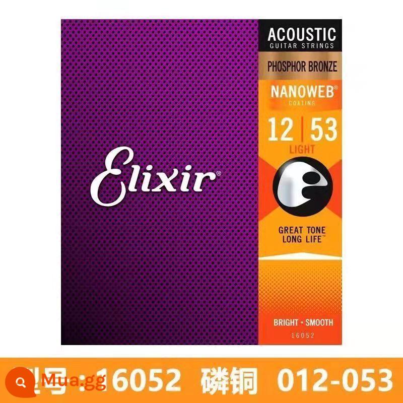 Chuỗi guitar ilix Rust -Proof Bộ Taylor Guitar Universal String Lớp phủ 16052elixir - Lớp phủ siêu mỏng bằng đồng thau 11052