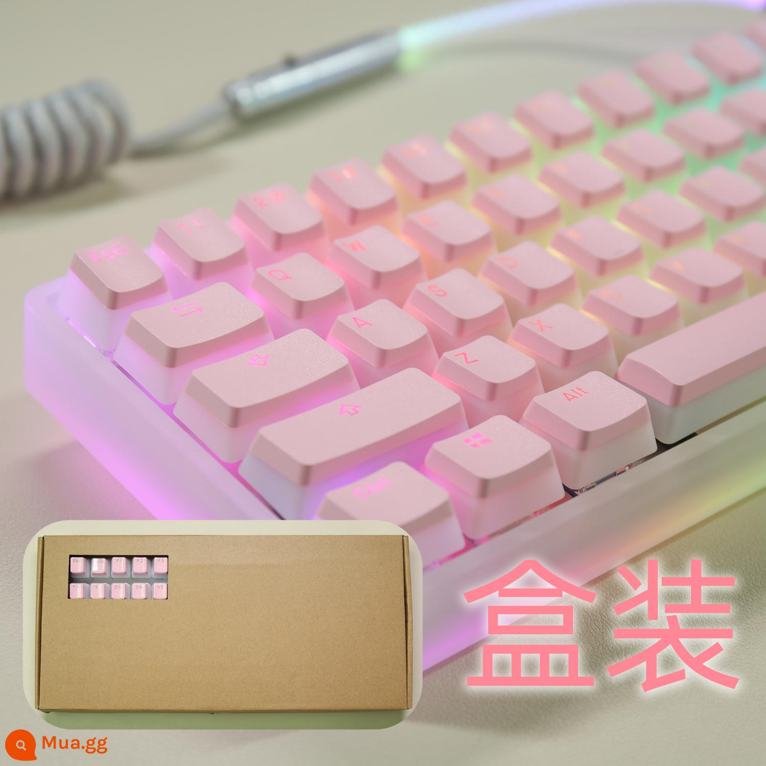 Phiên bản mới của keycap truyền ánh sáng bánh pudding sữa hai lớp đã đóng cổng PBT hai màu không nước OEM 61/68/84/87/104, v.v. - Hồng [phiên bản nâng cấp] 117 miếng (đóng hộp) 61/68/84/87/104