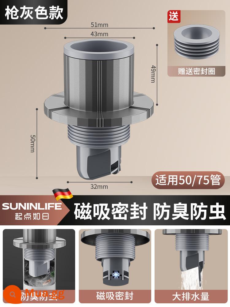 Chống Mùi Hôi Niêm Phong Cắm Vòng Sàn Bồn Rửa Chén Kiểm Tra Van Ống Thoát Nước Chống Trở Lại Mùi Ống Thoát Nước chặn Hiện Vật - Mẫu độc quyền ●Ống bịt kín từ tính dày 50/75 được nâng cấp [phổ quát cho chậu và bồn rửa]