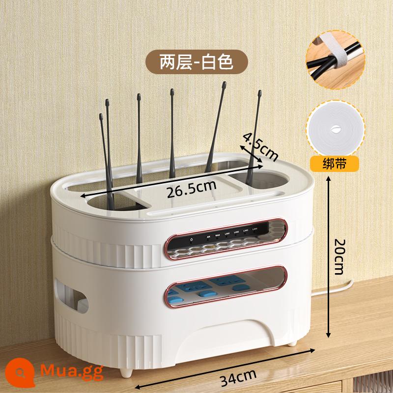 Bộ định tuyến wifi hộp lưu trữ TV hộp trên giá ổ cắm dây hoàn thiện hiện vật ánh sáng không dây mèo vị trí - Sản phẩm mới khuyến mãi trong thời gian có hạn❤ Phong cách mới trắng tinh khiết hai lớp + cà vạt ma thuật (5m)