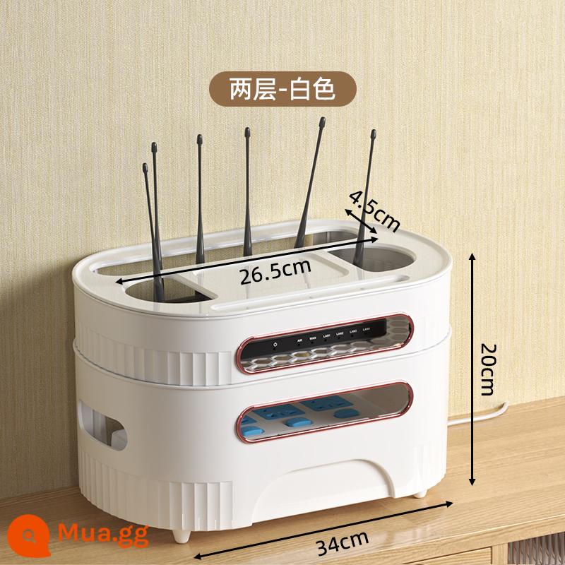 Bộ định tuyến wifi hộp lưu trữ TV hộp trên giá ổ cắm dây hoàn thiện hiện vật ánh sáng không dây mèo vị trí - Sản phẩm mới khuyến mãi có hạn ❤ Phong cách mới trắng tinh khiết - tầng 2