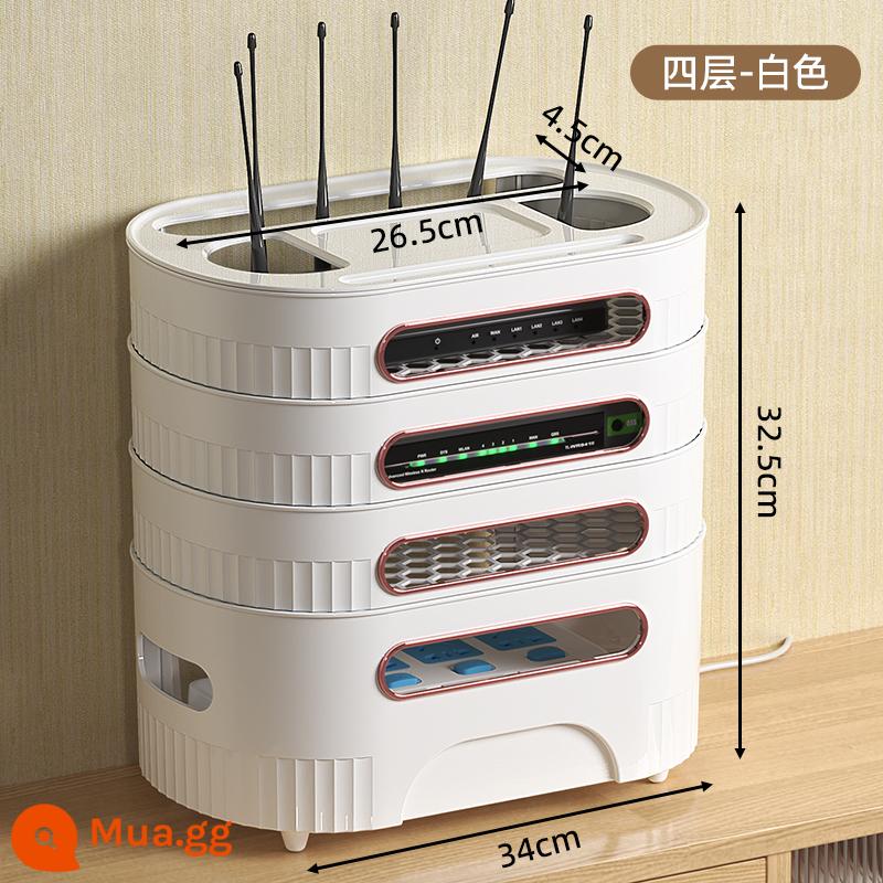 Bộ định tuyến wifi hộp lưu trữ TV hộp trên giá ổ cắm dây hoàn thiện hiện vật ánh sáng không dây mèo vị trí - Sản phẩm mới khuyến mãi trong thời gian có hạn❤ Mẫu mới màu trắng tinh khiết bốn lớp