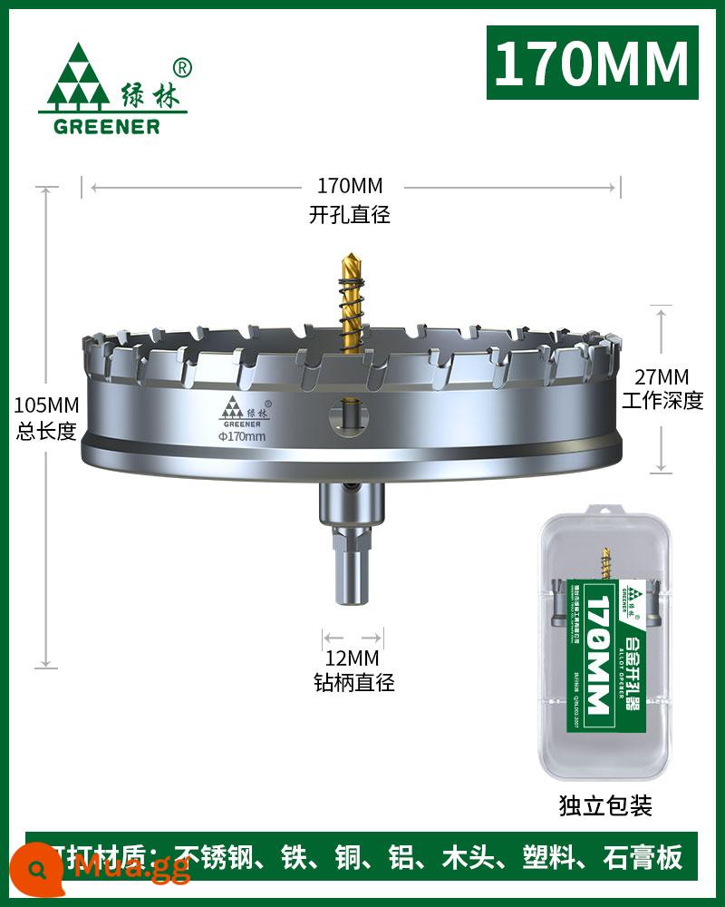 Rừng Xanh Máy Khoan Thép Không Gỉ Kim Loại Mũi Khoan Hợp Kim Khoan Hiện Vật Daquan Sắt Tấm Thép Đặc Biệt Chế Biến Gỗ - 170mm [cấp công nghiệp]