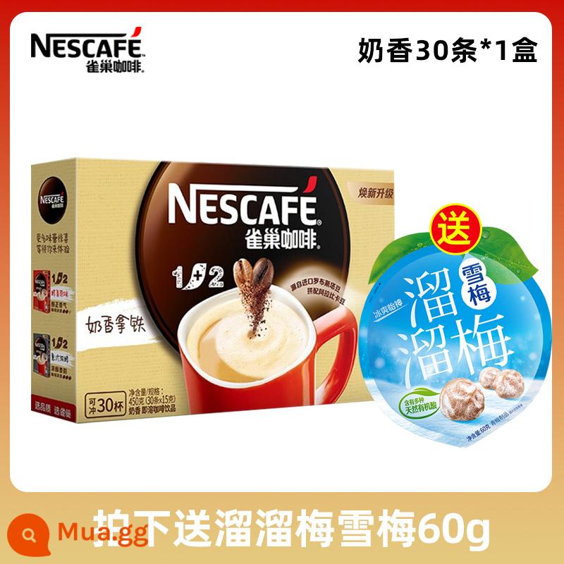 Bột cà phê hòa tan latte hương vị sữa cổ điển của Nestle ngọt ngào 3 trong 1 không đường hàng đầu chính thức của cửa hàng hàng đầu - Hương sữa 30 miếng/hộp ❤Tặng 60g Liuliu Meixuemei