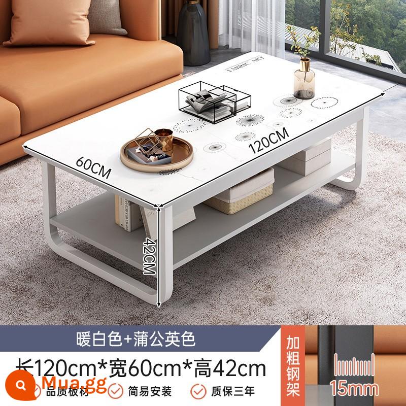 Bàn cà phê phòng khách nhà căn hộ nhỏ bàn đơn giản hiện đại nhẹ sofa sang trọng mặt bàn giả đá đơn giản tấm ban công bàn trà - [Cổ điển] Trắng ấm + Bồ công anh 120*60*42cm