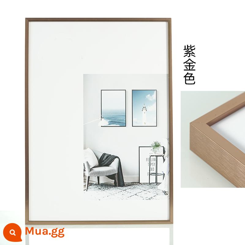 Mặt hẹp khung tranh hợp kim nhôm gắn khung ảnh treo tường triển lãm quảng cáo khung poster khung tranh ghép hình dễ dàng lắp đặt và tùy chỉnh - vàng tím