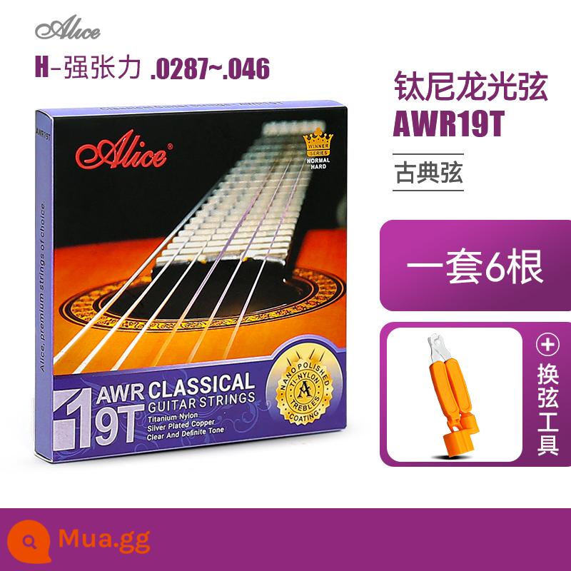 Chính Hãng Alice AJ500 Dây Đàn Guitar Cổ Điển Bạc Dây Nylon Bộ 6 Phụ Kiện Đàn Guitar Cổ Điển - Công cụ thay đổi chuỗi AWR19T-H+